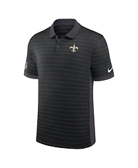 Nike Men's Black New Orleans Saints Sideline Victory Stripe Dri-fit Polo Shirt
