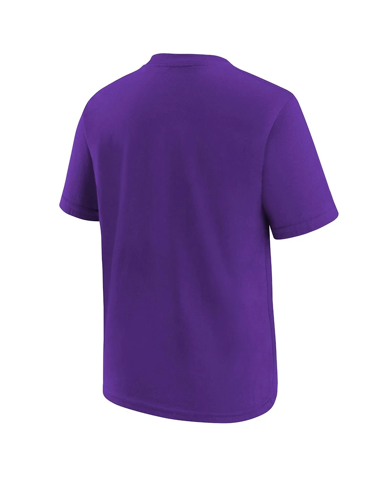 Nike Big Boys and Girls Purple Los Angeles Lakers Team Essential Logo T-Shirt