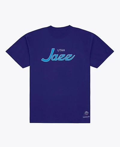 Mitchell & Ness Men's Purple Utah Jazz Wordmark T-Shirt