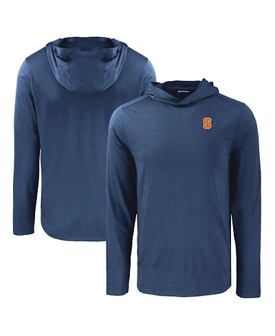 Cutter & Buck Men's Navy Syracuse Orange Coastline Epic Comfort Eco Long Sleeve Hoodie T-Shirt
