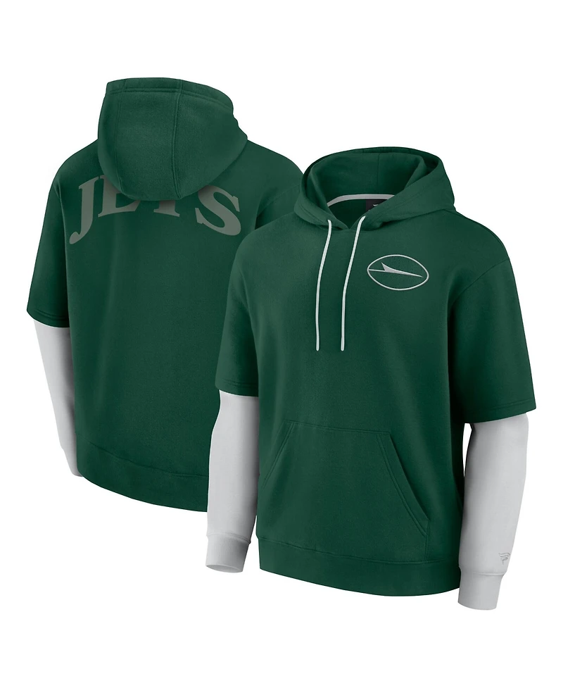 Fanatics Men's and Women's Green New York Jets Sleek Elements Pullover Hoodie