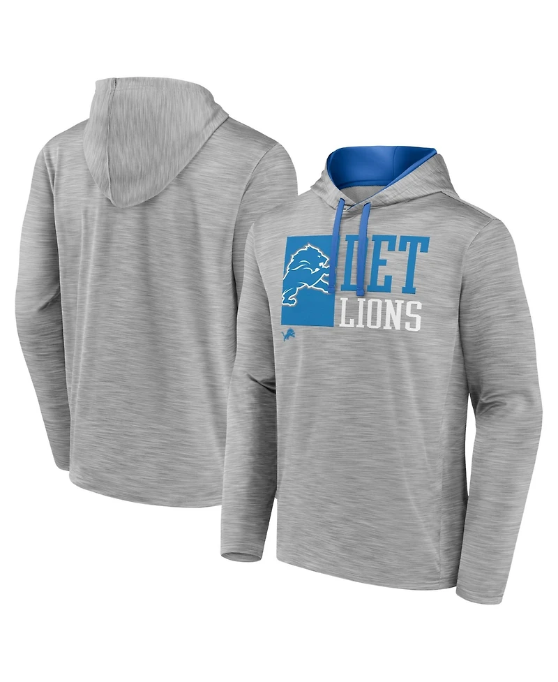 Fanatics Men's Heather Gray Detroit Lions Never Quit Hoodie