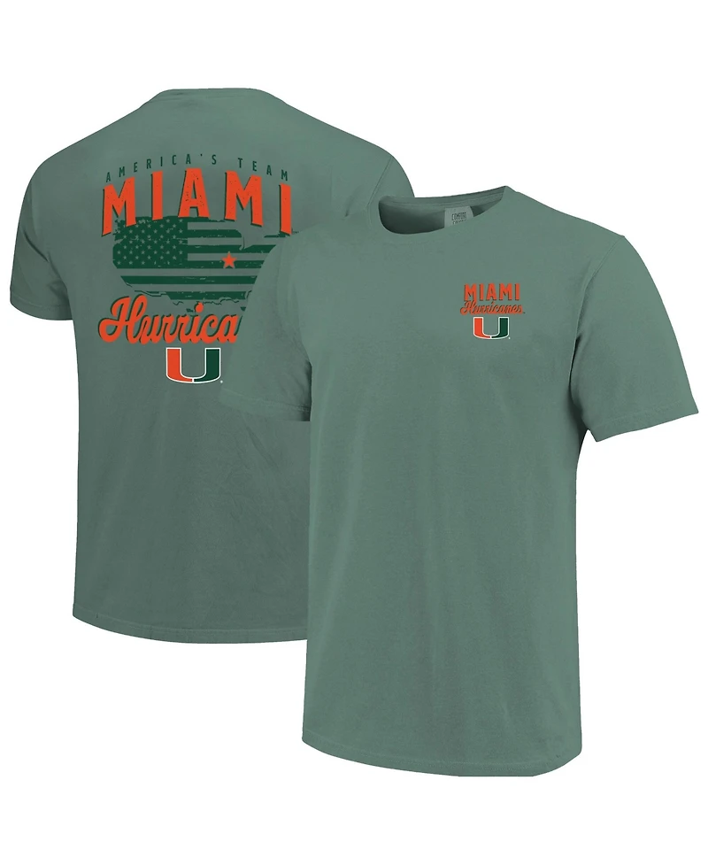 Image One Men's Green Miami Hurricanes America's Team T-Shirt
