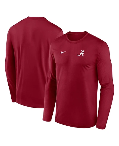 Nike Men's Crimson Alabama Tide 2026 Sideline Small Logo Legend Dri-fit Long Sleeve T-Shirt