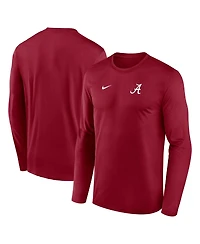 Nike Men's Crimson Alabama Tide 2026 Sideline Small Logo Legend Dri-fit Long Sleeve T-Shirt