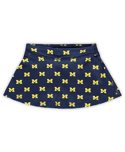 ZooZatz Girls Toddler Navy Michigan Wolverines All-Over Print Tennis Skort