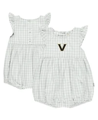 Garb Girl's Baby Boys and Girls Gray Vanderbilt Commodores Cara Gingham Ruffled Bodysuit