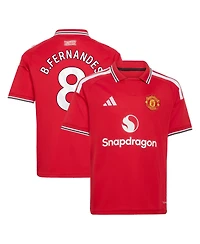 Adidas Big Boys and Girls Bruno Fernandes Red Manchester United 2026/27 Home Replica Jersey