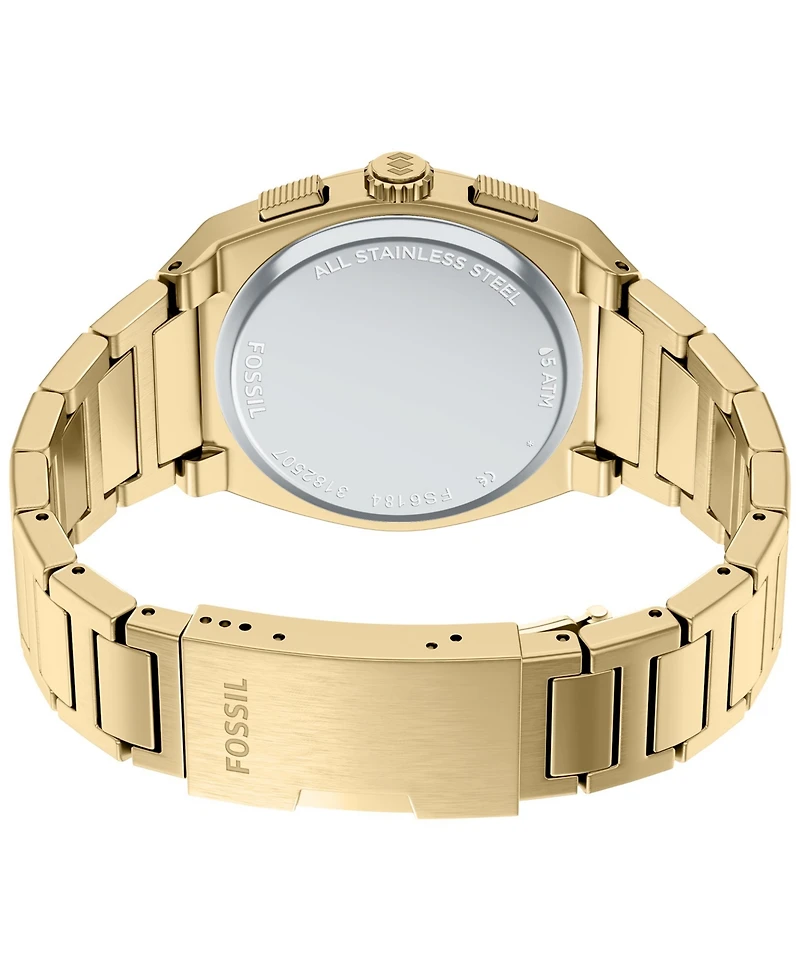 Fossil Men's Everett Chronograph Gold-Tone Stainless Steel Watch 44mm