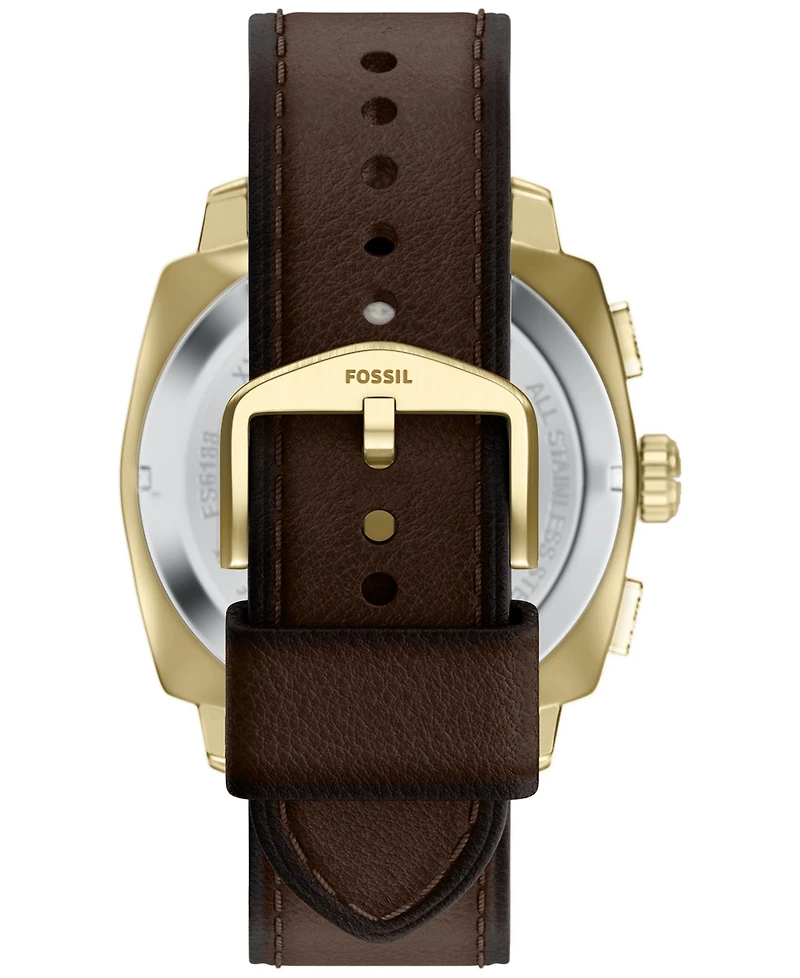 Fossil Men's Machine Chronograph Brown Leather Watch 44mm