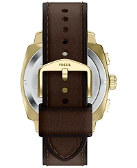 Fossil Men's Machine Chronograph Brown Leather Watch 44mm