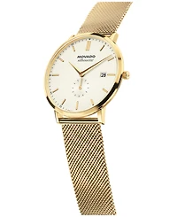 Movado Men's Silhouette Swiss Quartz Ionic Plated Light Yellow Gold Steel Watch 40mm