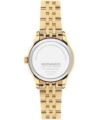 Movado Women's Calendoplan Swiss Quartz Ionic Plated Light Yellow Gold Steel Watch 27mm
