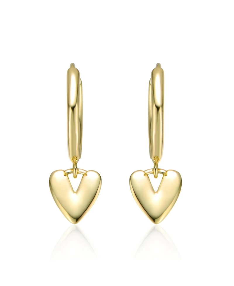 GiGiGirl Kids 14k Yellow Gold Plated Heart Dangling Earrings