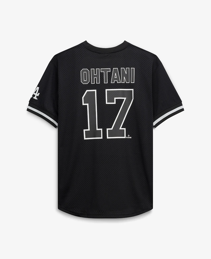Fanatics Men's Shohei Ohtani Black/White Los Angeles Dodgers Big & Tall Heavyweight Mesh Jersey