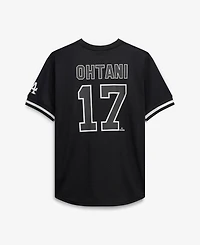 Fanatics Men's Shohei Ohtani Black/White Los Angeles Dodgers Big & Tall Heavyweight Mesh Jersey