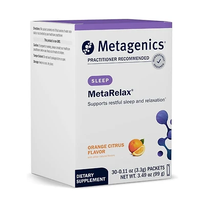 Metagenics MetaRelax Magnesium Powder for Restful Sleep, Relaxation and Positive Mood with B Vitamins, Taurine and Gaba 30 Servings