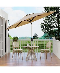 gaomon Solar Patio Umbrella with 40 Led Lights and Crank Tilt, Large Uv-Resistant Outdoor Patio Market Umbrella with 8 Ribs