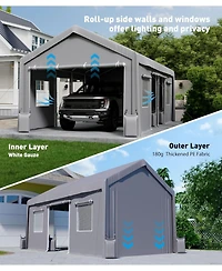 gaomon Carport Zipper Door Replacement for Portable Garage Compatible with Frames Zipper Doors Only