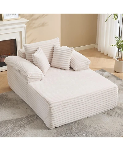 gaomon Corduroy Sleeper Sofa Bed Extra Large Indoor Chaise Lounge Soft Cloud Reading Chair Flexible Lounger for Living Room