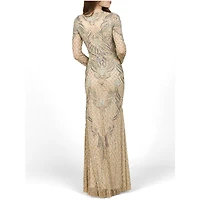 Lara Women's Long Sleeve Beaded Gown