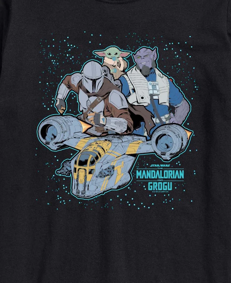 Airwaves Men's The Mandalorian & Grogu Space Collage Graphic T-Shirt