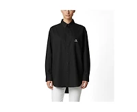 Pre-Owned Balenciaga Women's Oversized Logo-Embroidered Cotton Button-Down Shirt