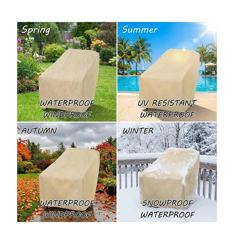 gaomon Patio Chair Covers for Outdoor Furniture, Waterproof 2 Pack, Heavy Duty Oxford Cloth, Large Lawn Deep Seat Lounge