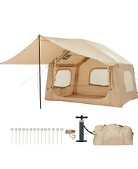 gaomon 10.5ft x 8.2ft Quick Setup Inflatable Camping Tent, Air Glamping Tent for 2-6 Person for Camping, Beach, Outdoor with Canopy