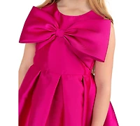 Rare Editions Girls' 2T-6X Mikado Bow Bodice Pleated Dress