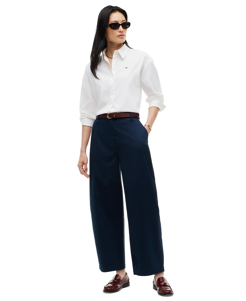 Tommy Hilfiger Women's Barrel High-Rise Chino Pants