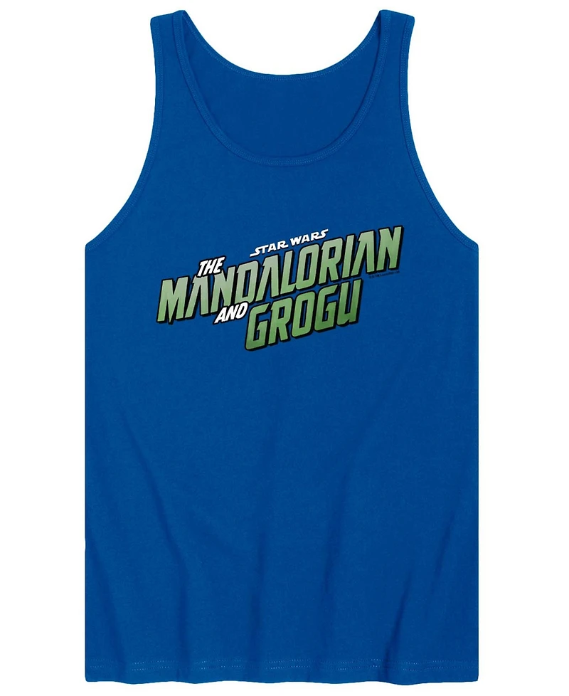 Airwaves Men's The Mandalorian & Grogu Full Color Movie Logo Graphic Tank Top