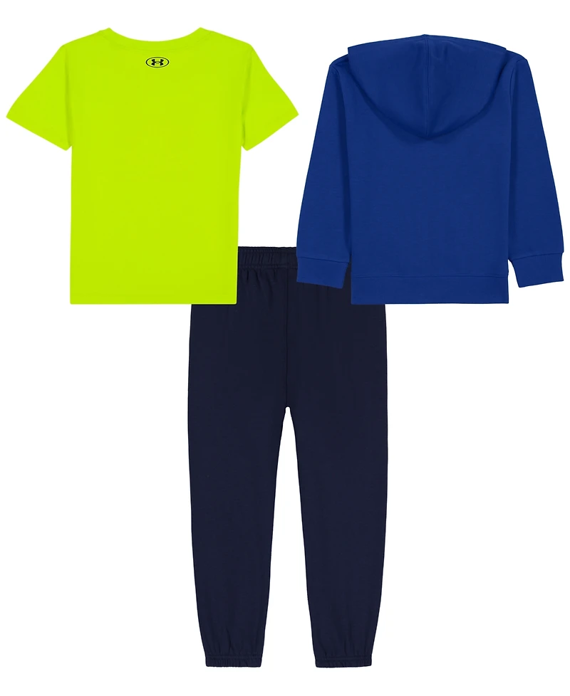 Under Armour Boys' 2T-7 Long-Sleeve Hoodie, T-Shirt and Pants, 3-Piece Set