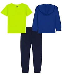 Under Armour Boys' 2T-7 Long-Sleeve Hoodie, T-Shirt and Pants, 3-Piece Set