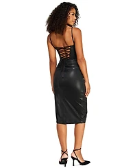 Alex & Sophia Women's Knit Foil Sleeveless Midi Dress