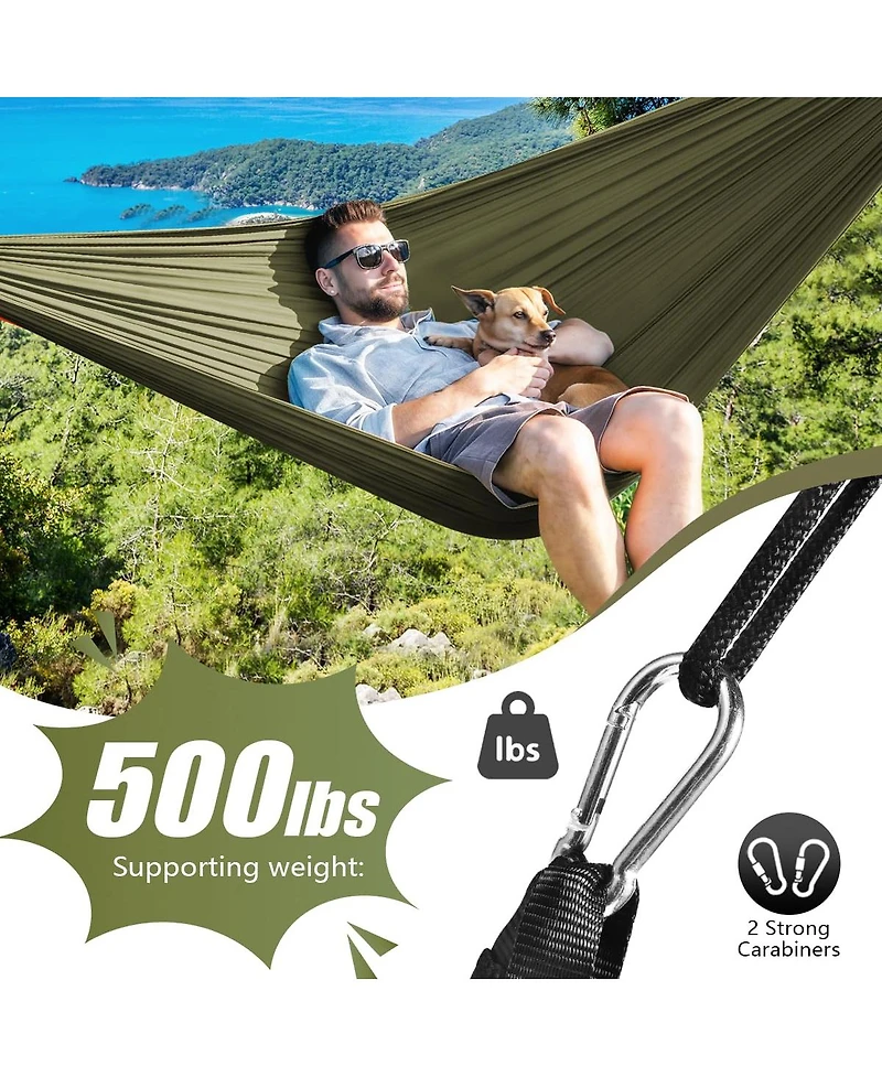 Piscifun Portable Lightweight Camping Hammock With Tree Straps Carry Bag For Outdoor Travel