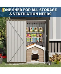 gaomon 5x3 ft Outdoor Storage Shed, 67 Cu.ft Metal Tool Shed with Sloping Roof and Lockable Door, Compact Garden Shed for Backyard