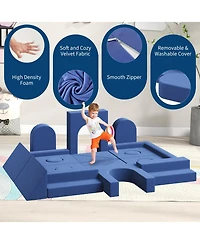 gaomon 22-Piece 2-Seat Modular Foam Kids Play Couch, Convertible Easy Clean Safe Educational Sofa for Toddler Indoor