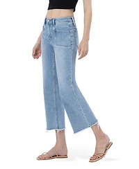 Vervet Women's High Rise Crop Slim Wide Leg Jeans