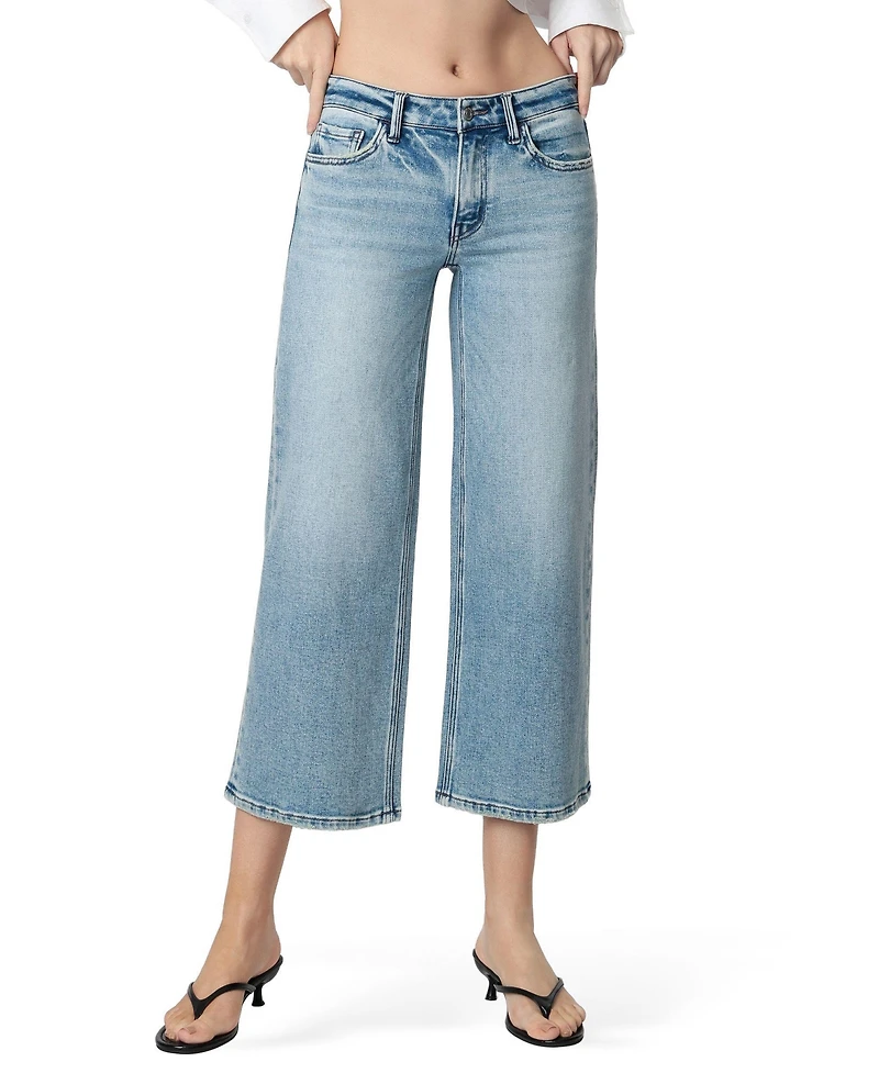 Vervet Women's Low Rise Tinted Crop Wide Leg Jeans