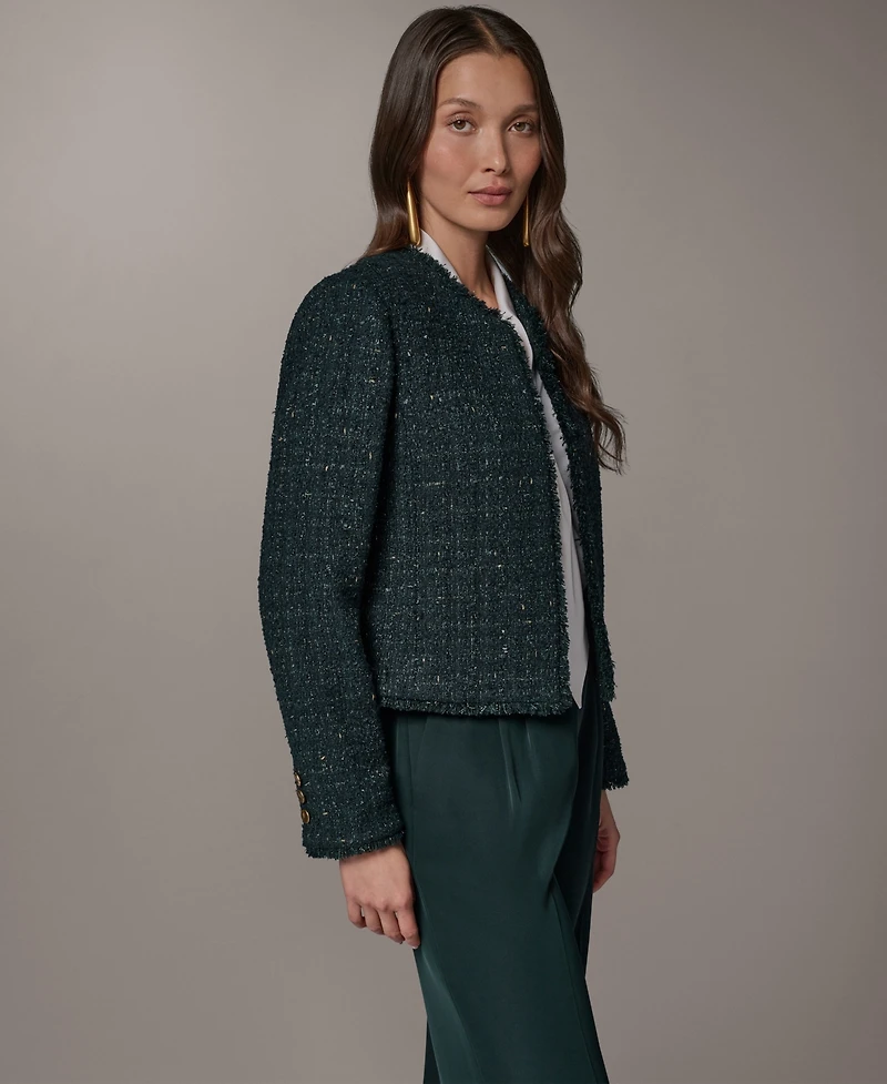 Donna Karan New York Women's Open-Front Fring Jacket