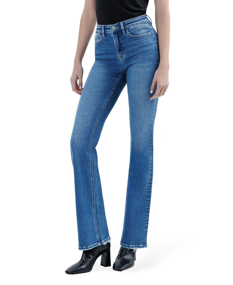 Flying Monkey Women's High Rise Full Length Bootcut Jeans