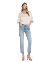 Flying Monkey Women's High Rise Crop Straight Jeans