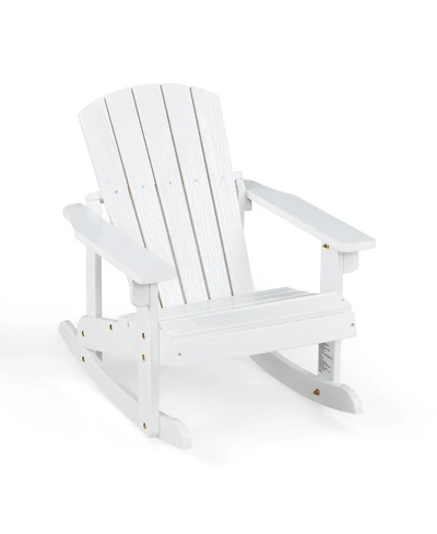Slickblue Outdoor Wooden Kid Adirondack Rocking Chair with Slatted Seat