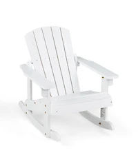 Slickblue Outdoor Wooden Kid Adirondack Rocking Chair with Slatted Seat