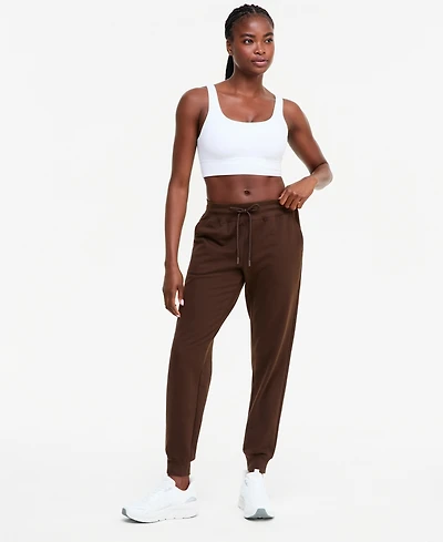 Id Ideology Women's Relaxed High-Rise Fleece Joggers, Macy's Exclusive