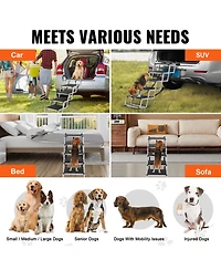 Vevor Dog Stair for Cars -step Folding Dog Steps Aluminum Loads up to 150 lbs