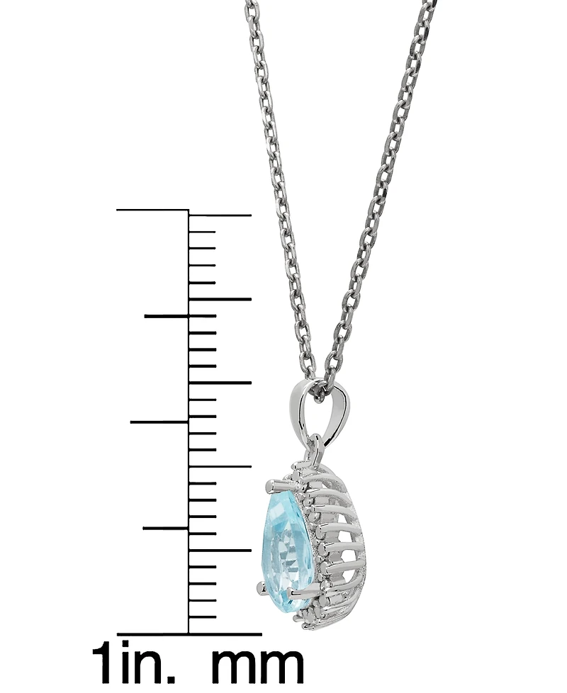 Macy's Simulated Cubic Zirconia Teardrop Pendant Necklace with Matching Stud Earrings 2-Piece Set