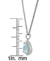Macy's Simulated Cubic Zirconia Teardrop Pendant Necklace with Matching Stud Earrings 2-Piece Set