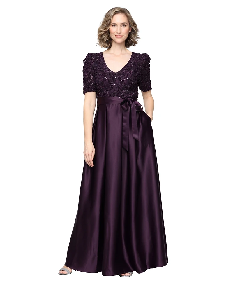 Alex Evenings Petite V-Neck A-Line Ball Gown